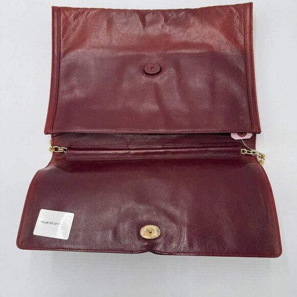 CHANEL Chain Shoulder Bag Lamb Skin Red Gold - Picture 14 of 16